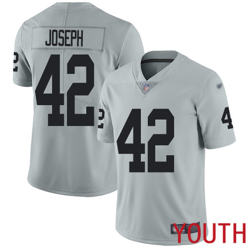 Oakland Raiders Limited Silver Youth Karl Joseph Jersey NFL Football #42 Inverted Legend Jersey->youth nfl jersey->Youth Jersey